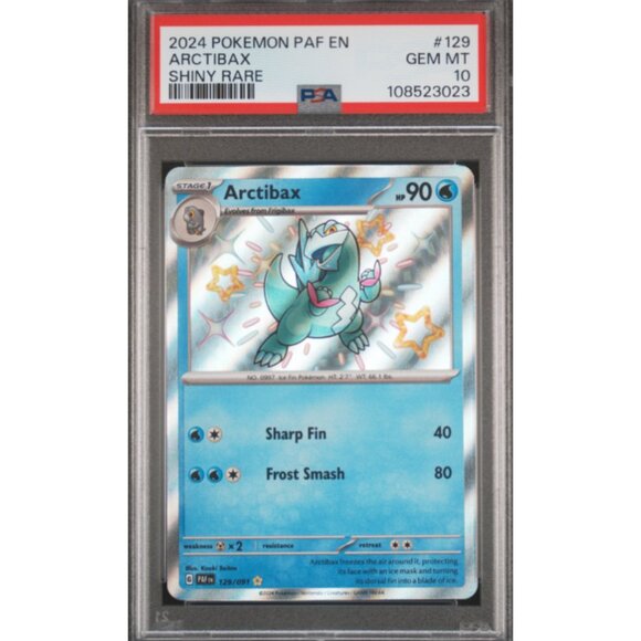2024 POKEMON PAF EN ARCTIBAX #129 SHINY RARE 108523023 GEM MT 10